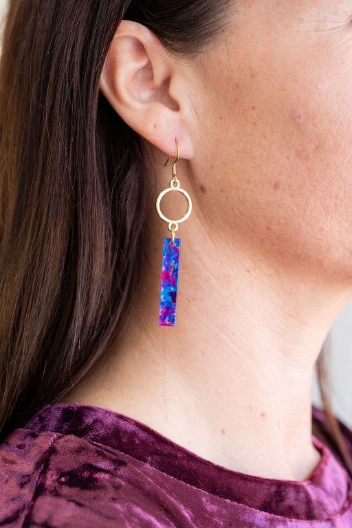 Isabella Purple Sparkle Earrings