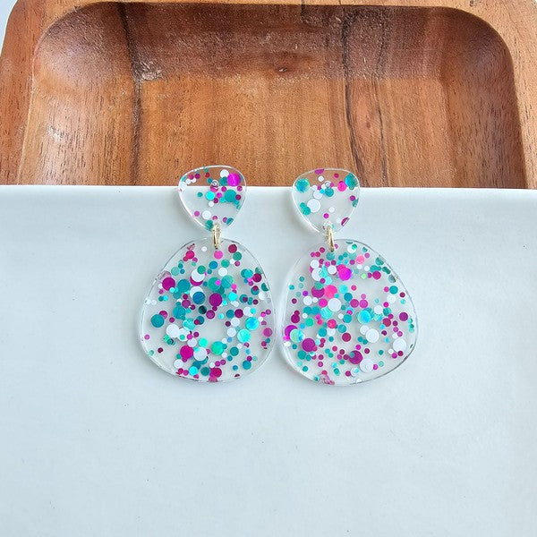 Penelope Blue Violet Confetti Earrings