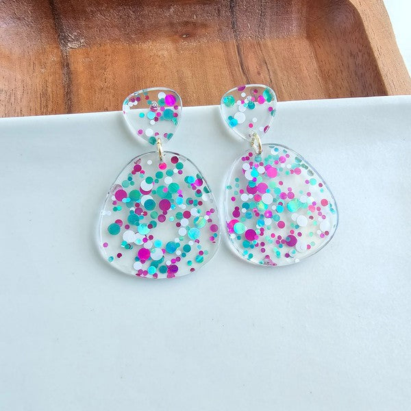 Penelope Blue Violet Confetti Earrings