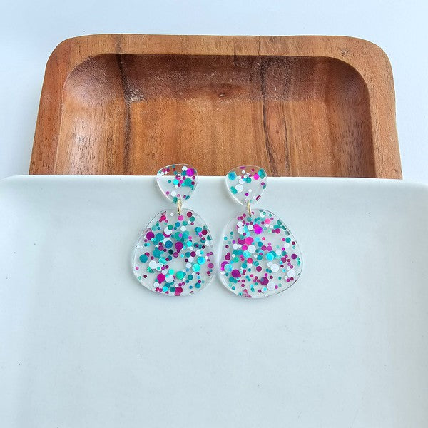 Penelope Blue Violet Confetti Earrings