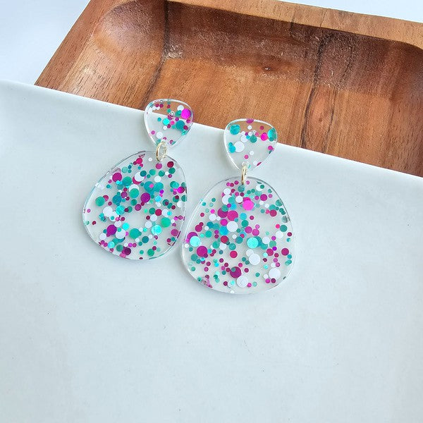 Penelope Blue Violet Confetti Earrings