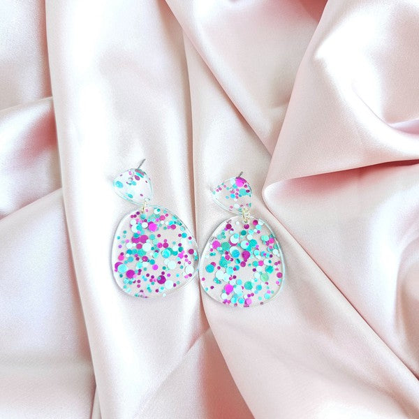 Penelope Blue Violet Confetti Earrings