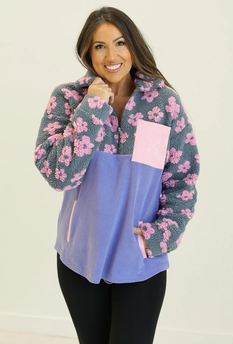 Flower Power Half-Zip Pullover