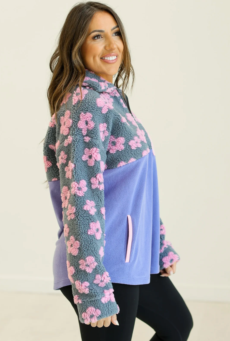 Flower Power Half-Zip Pullover